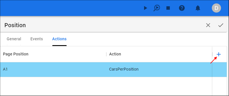 Add Actions button
