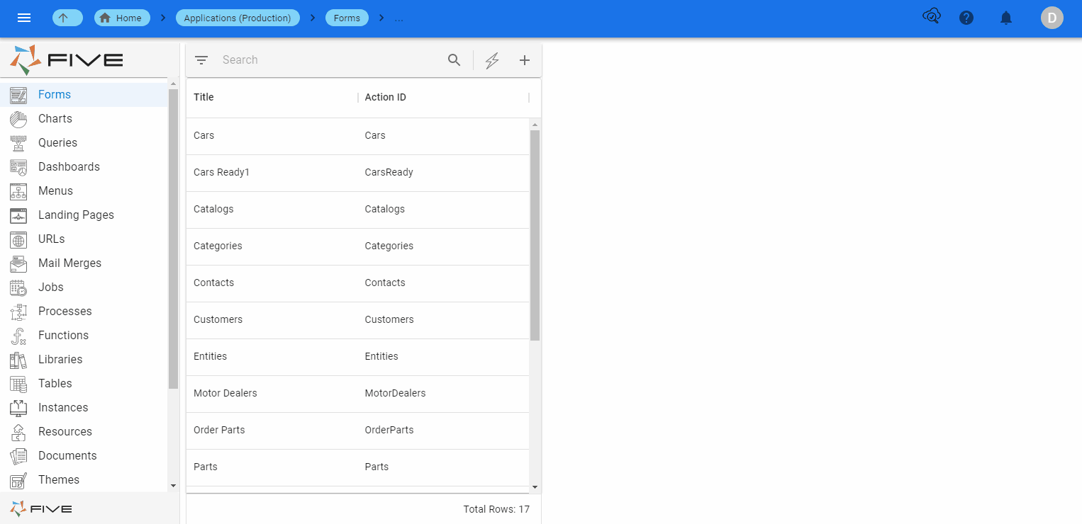 Edit a Dashboard Action Record