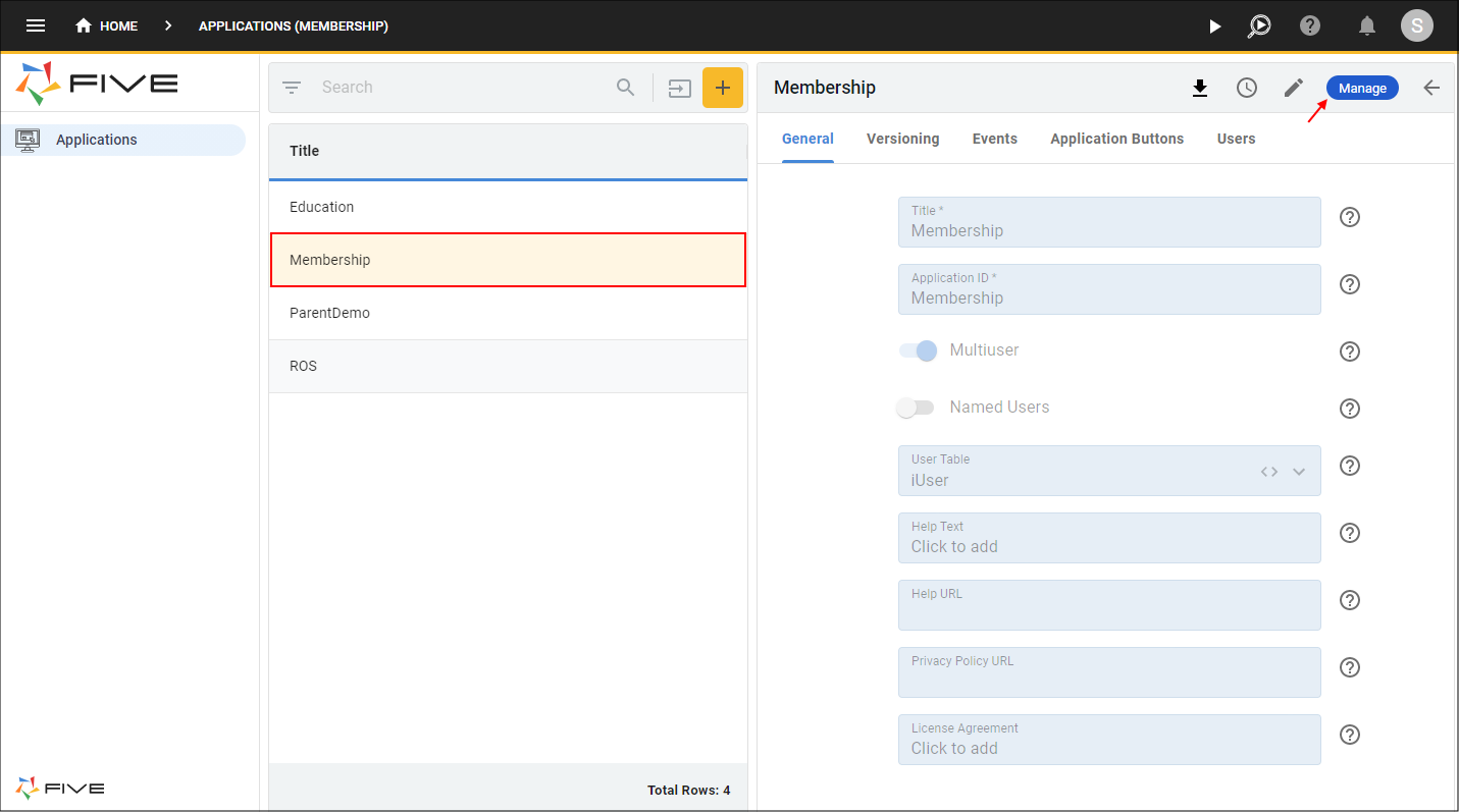 Select Application Record and Drill Down