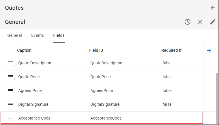 Select the Form Field Record