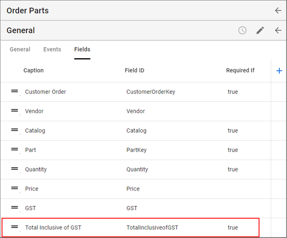 Select the Form Field Record