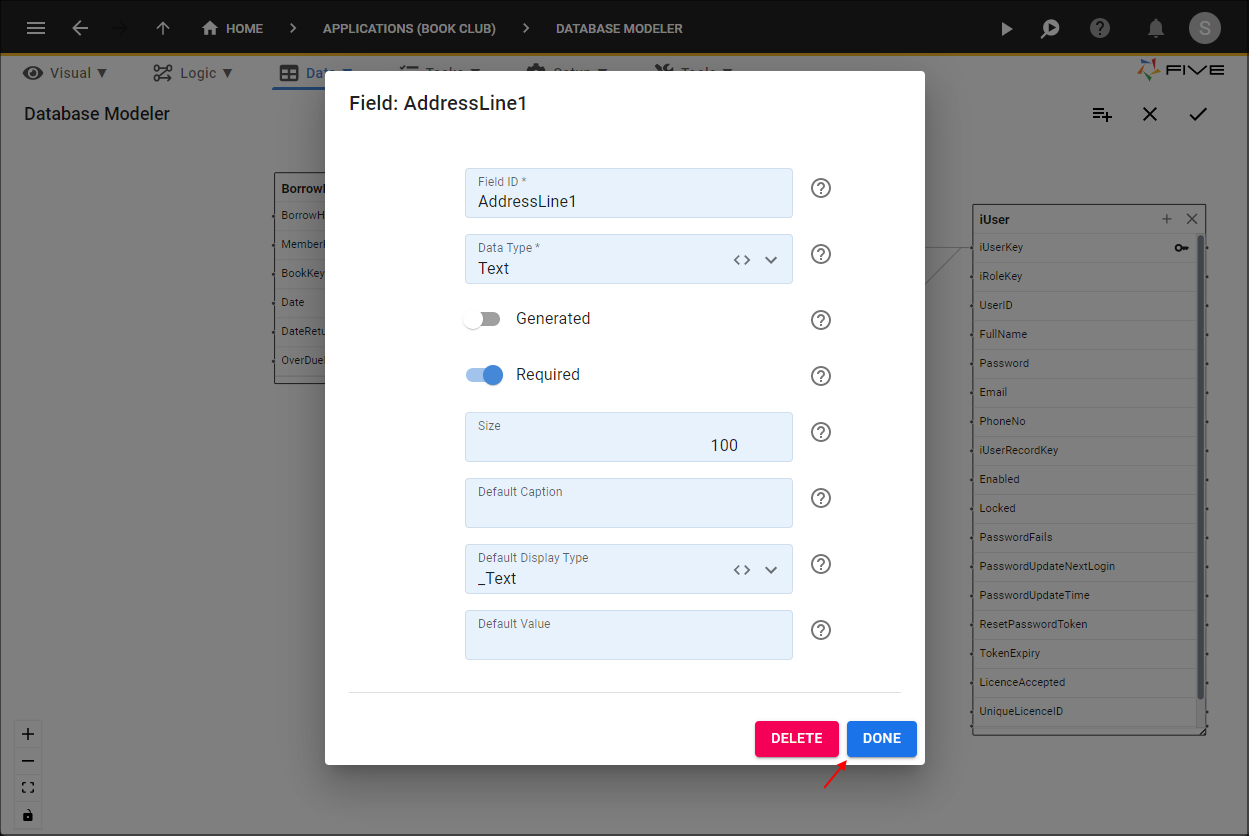 Add the AddressLine1 Field