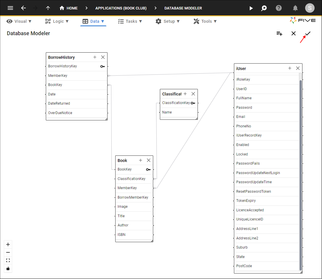 Save all Changes in the Database Modeler