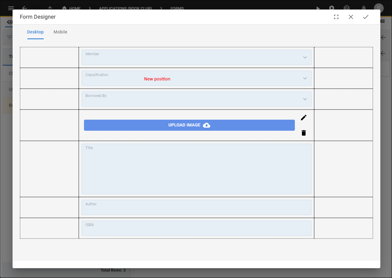 Reposition the Classification Field