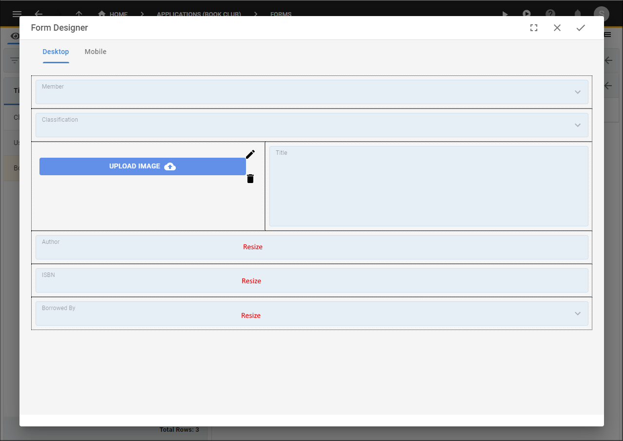 Resize the Author, ISBN, and Borrowed By Fields