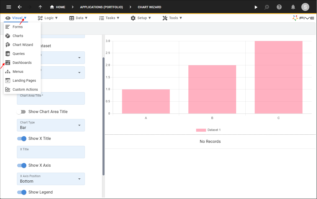 Dashboards Menu Item