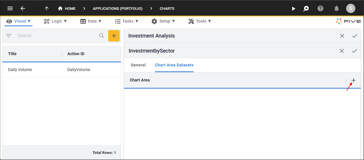 Add Chart Area Datasets Button