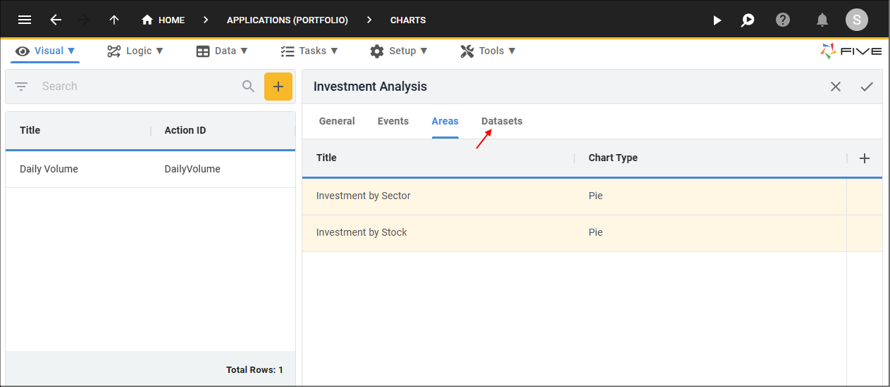 Datasets Tab