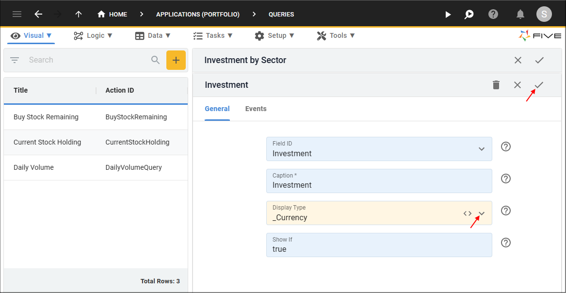 Edit the Investment Record