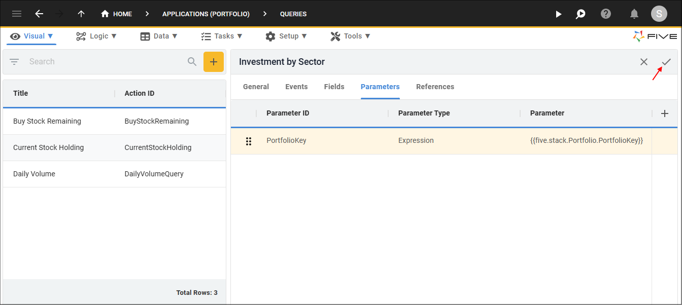 Save the Investment by Sector Query