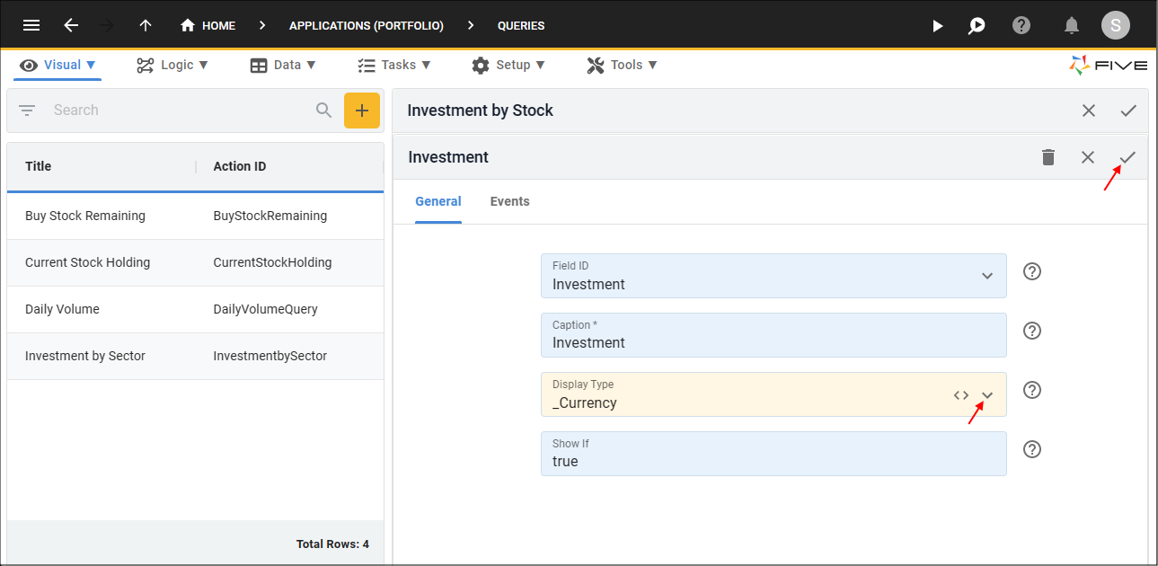 Edit the Investment Record