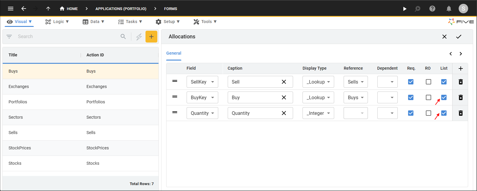 Allocations Fields