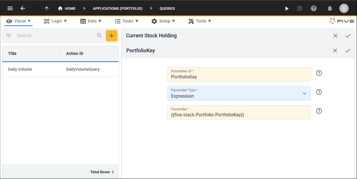 Add the PortfolioKey Parameter