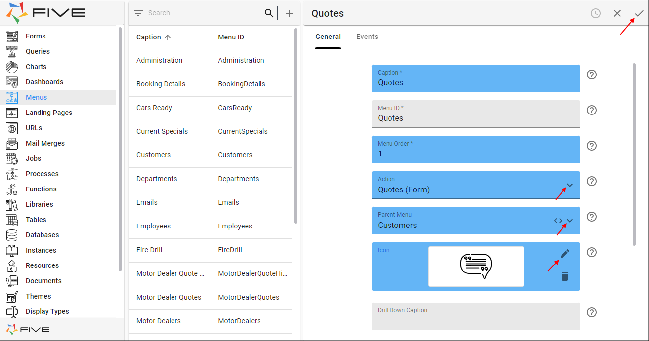 Create a Parent Menu