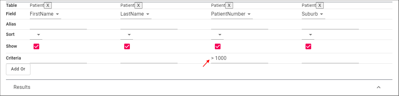 Criteria Field