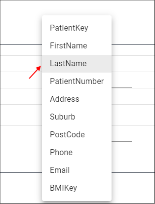 Select Field Name