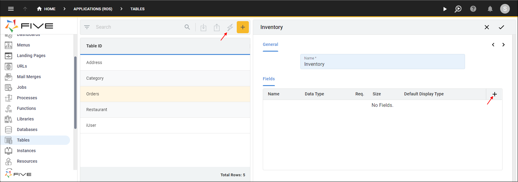 Add the Inventory Table