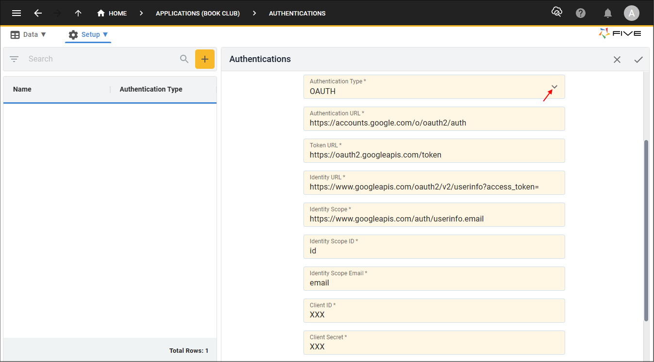 Authentications Record Definitions