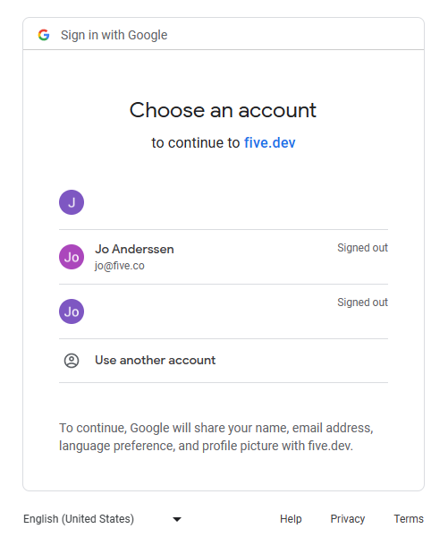 Choose an Email Account