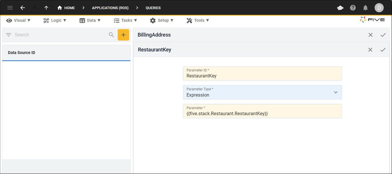 Add a Parameter Using the five.stack Property