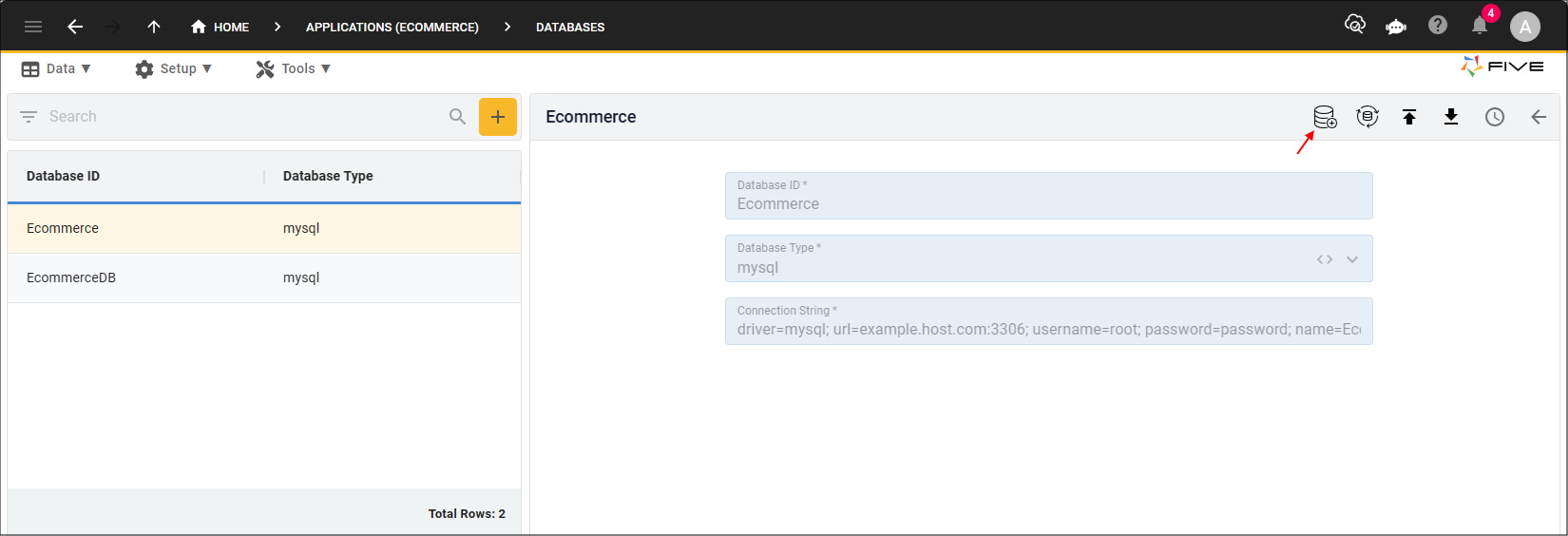 Import Database Schema button