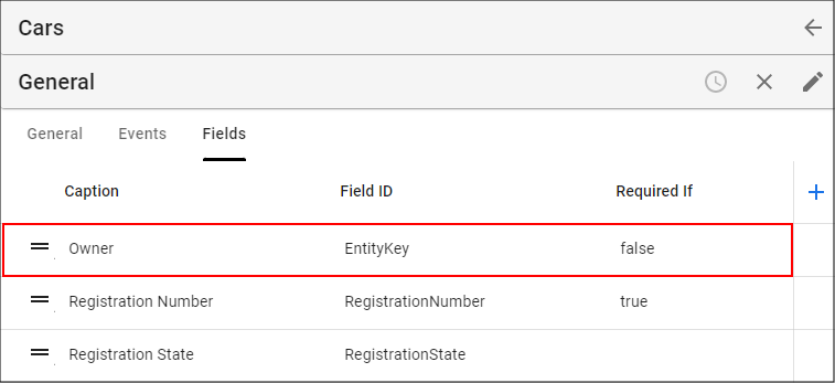 Select the Form Field Record