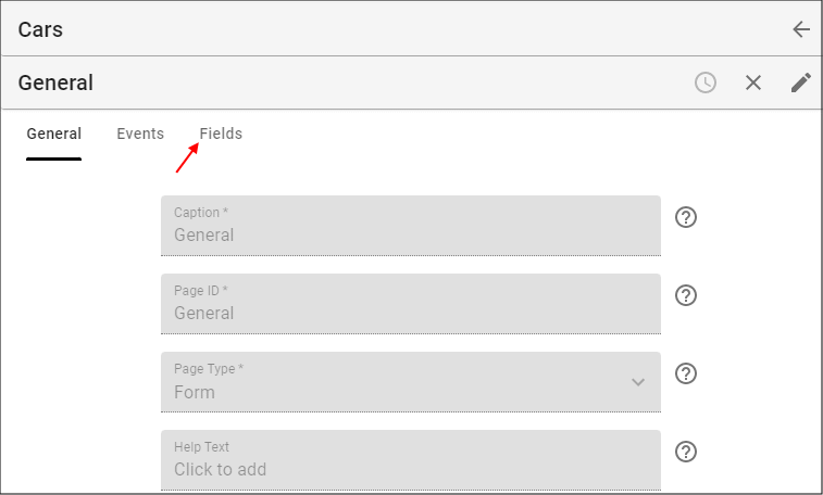 Fields Tab