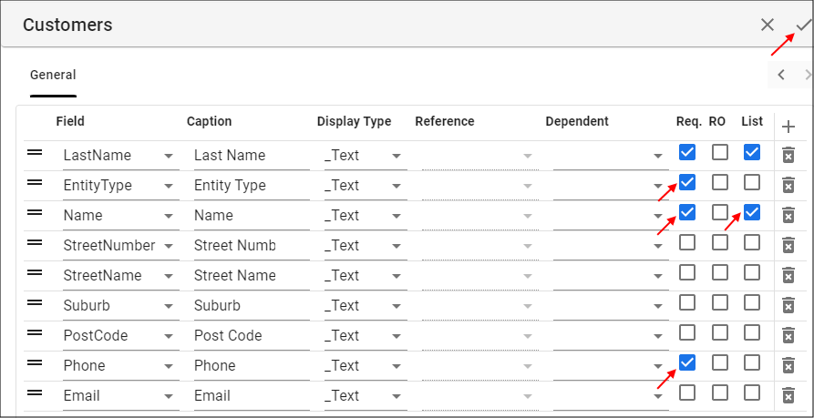 Select the Checkboxes and Save the Form