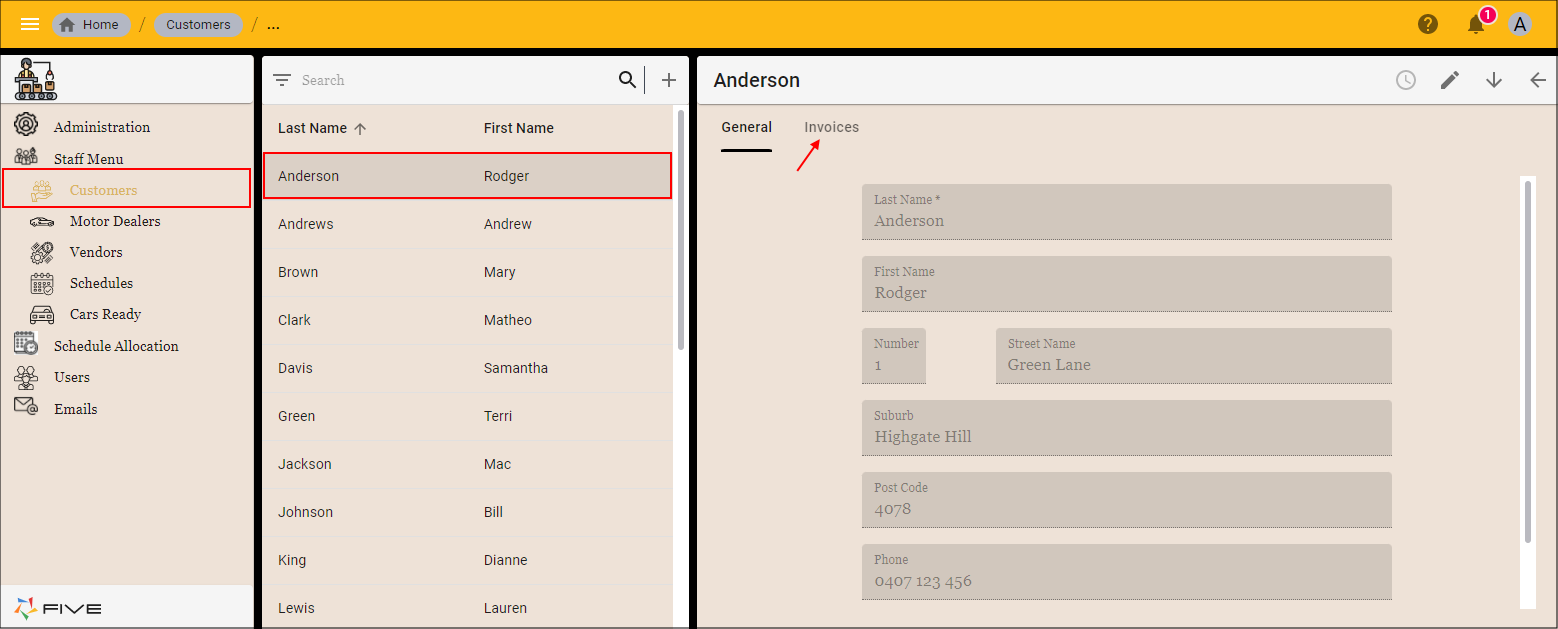 Customer Form Set to Read-Only