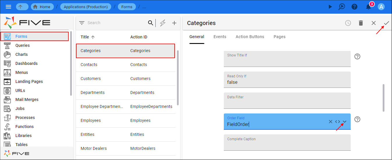 Edit the Form to Include the Order Field