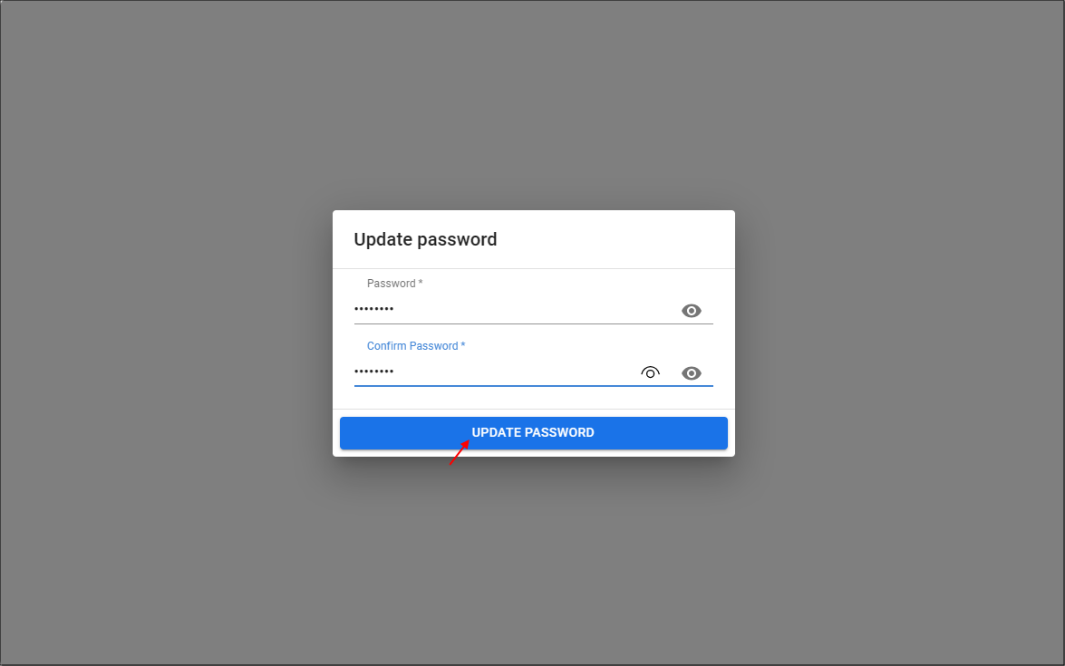 Update password window