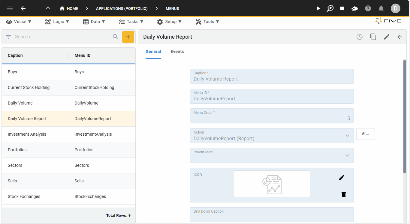 Daily Volume Report