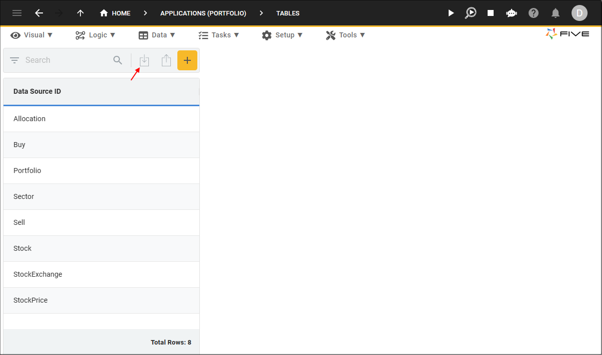 Import CSV into Table Button