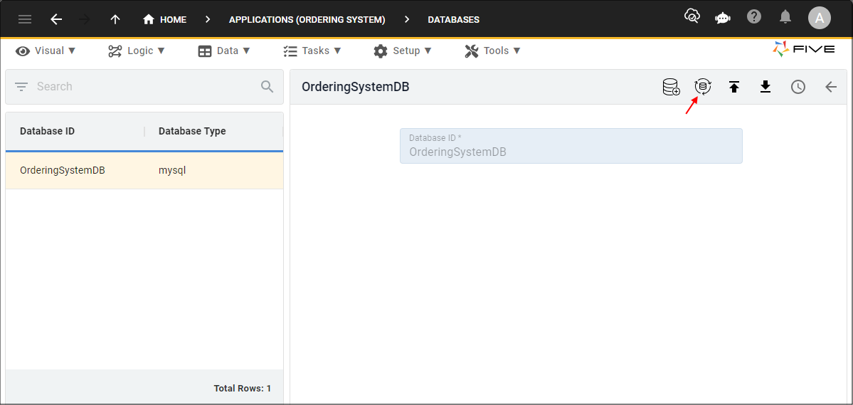 Import Database Schema button