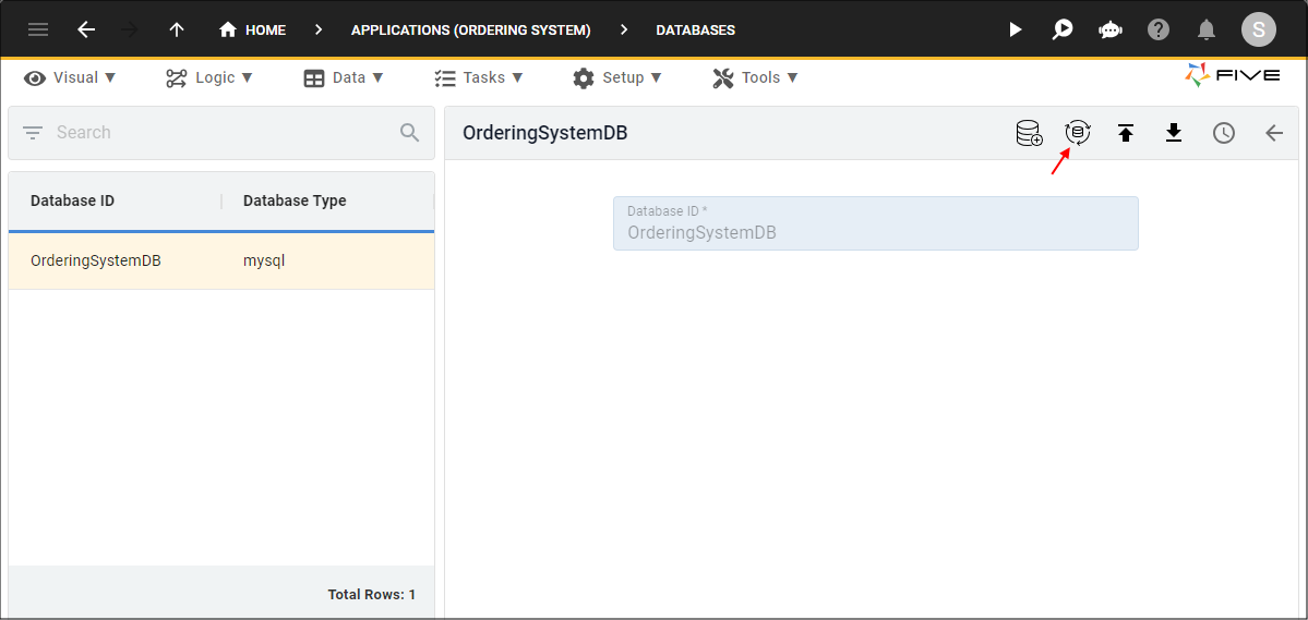 Import Database Schema button