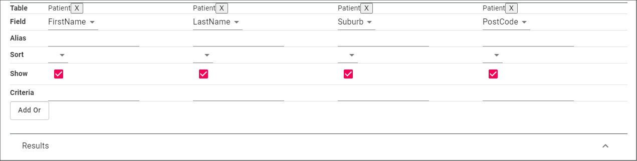 Fields with No Aliases