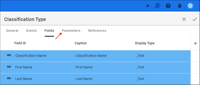 Parameters Tab