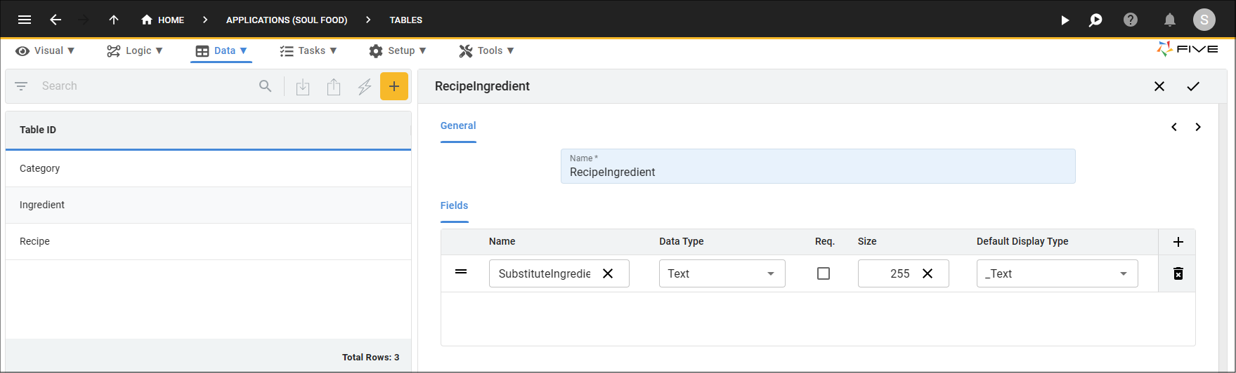 RecipeIngredient Table Field