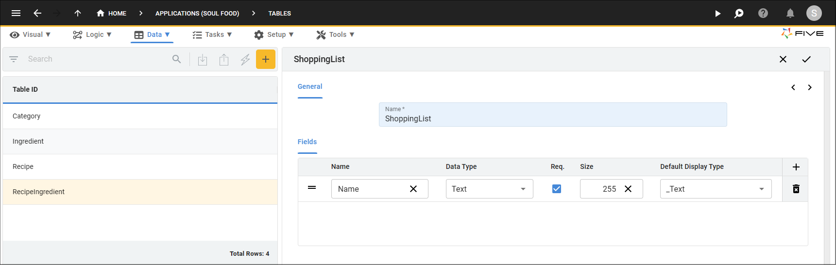 ShoppingList Table Field