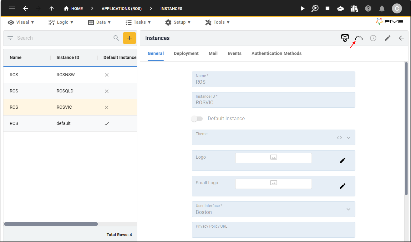 Cluster Management button