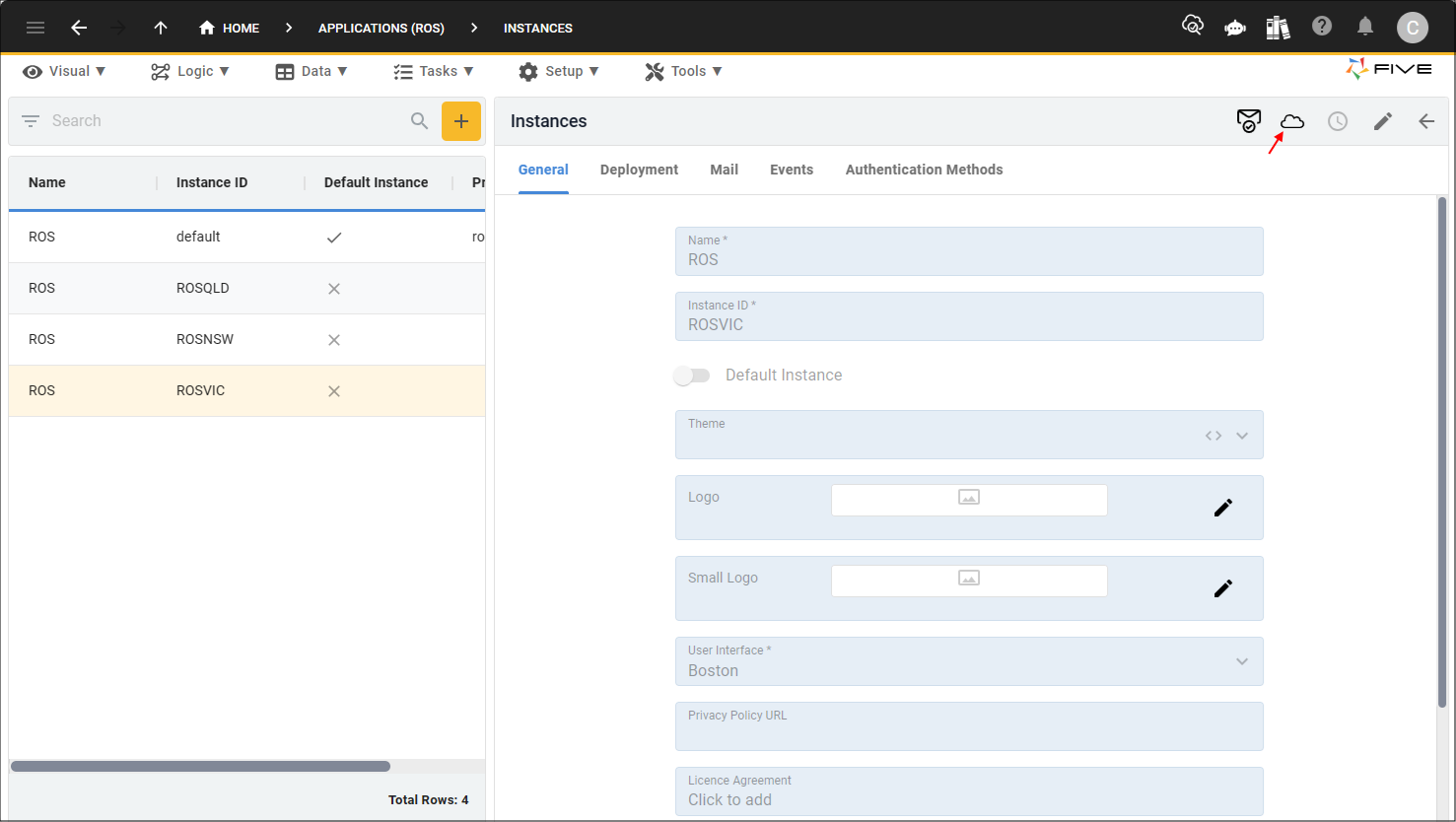 Cluster Management button