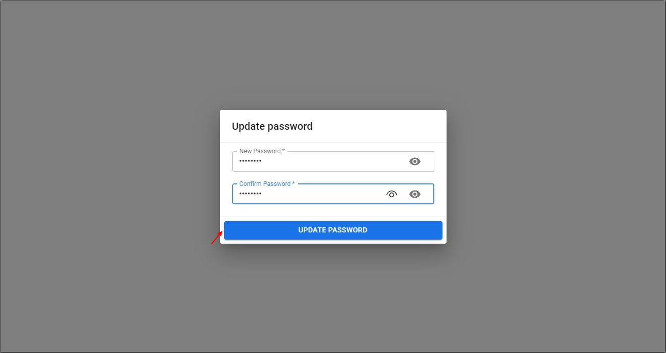 Update password window