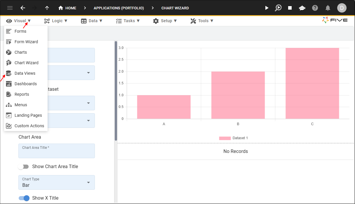 Data Views Menu Item