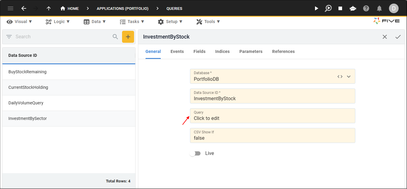 Add the InvestmentByStock Query