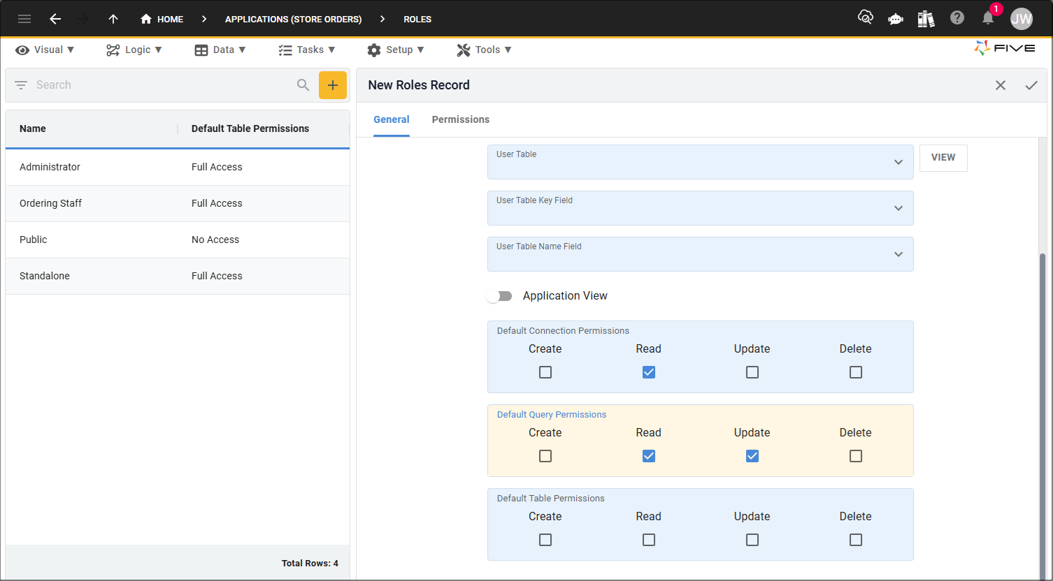 Default query permissions