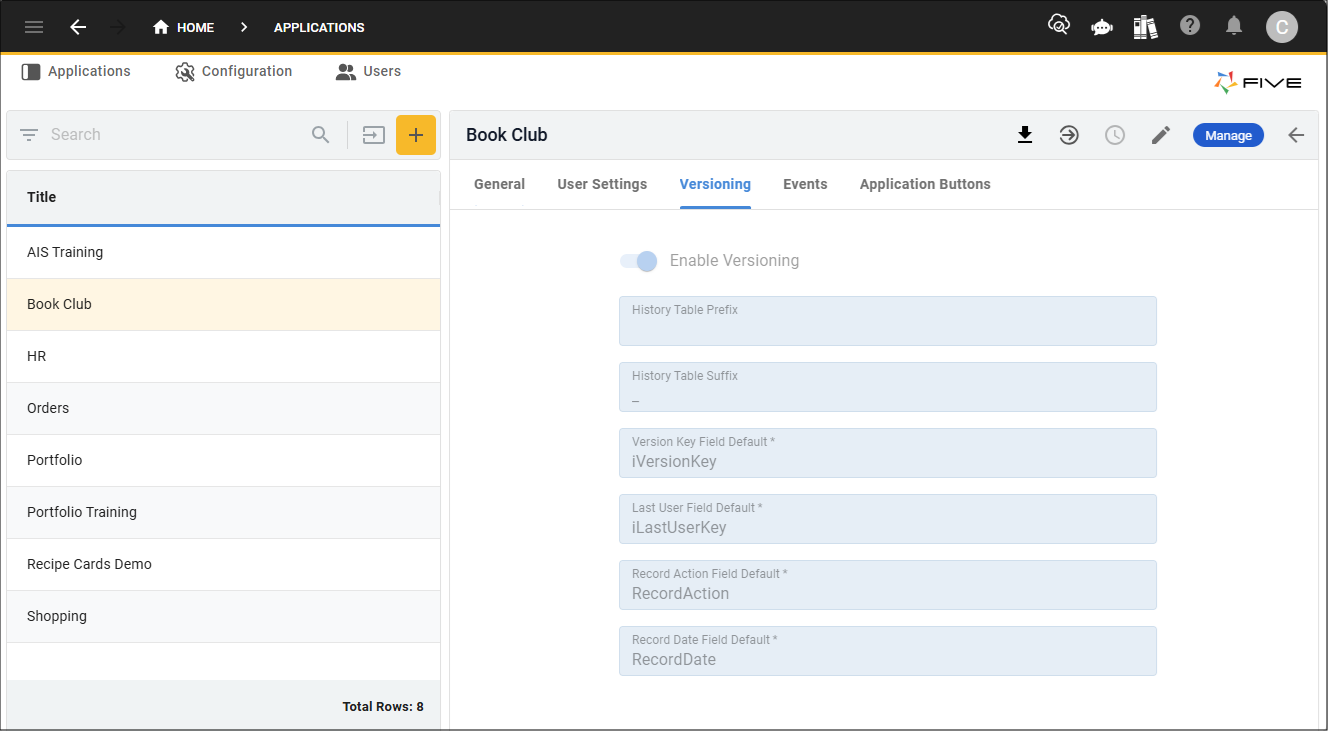 Versioning page