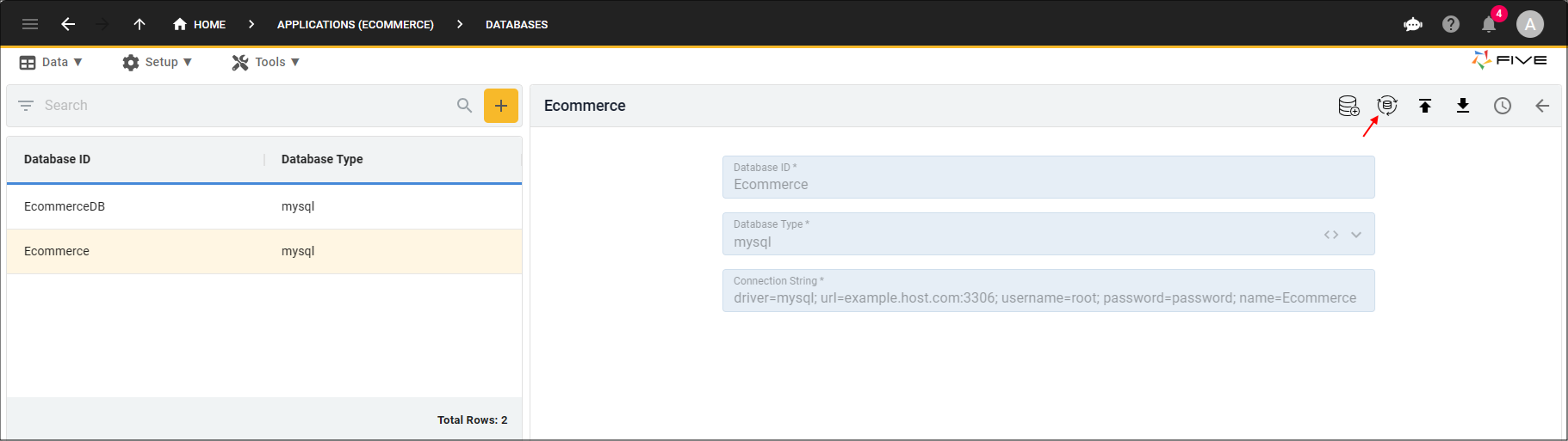 Import Database Schema button