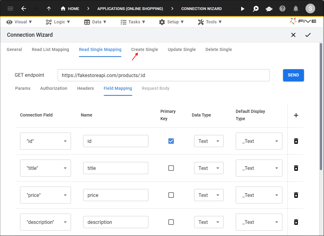 Create Single Tab