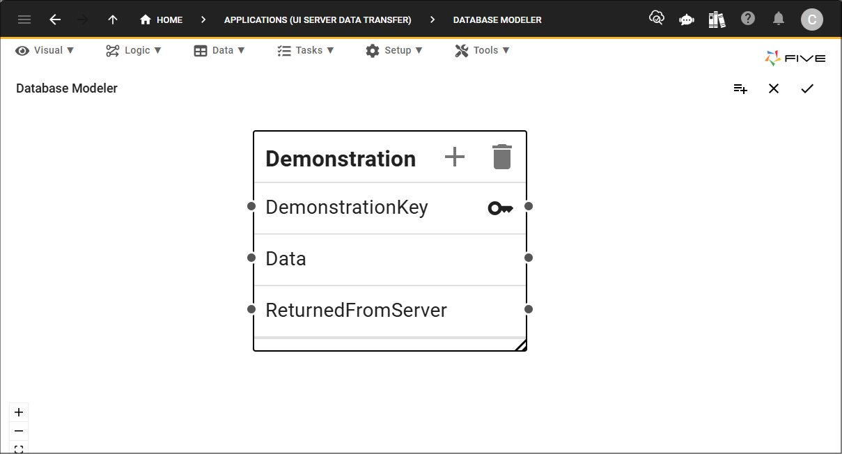 UI Server Data Transfer database model