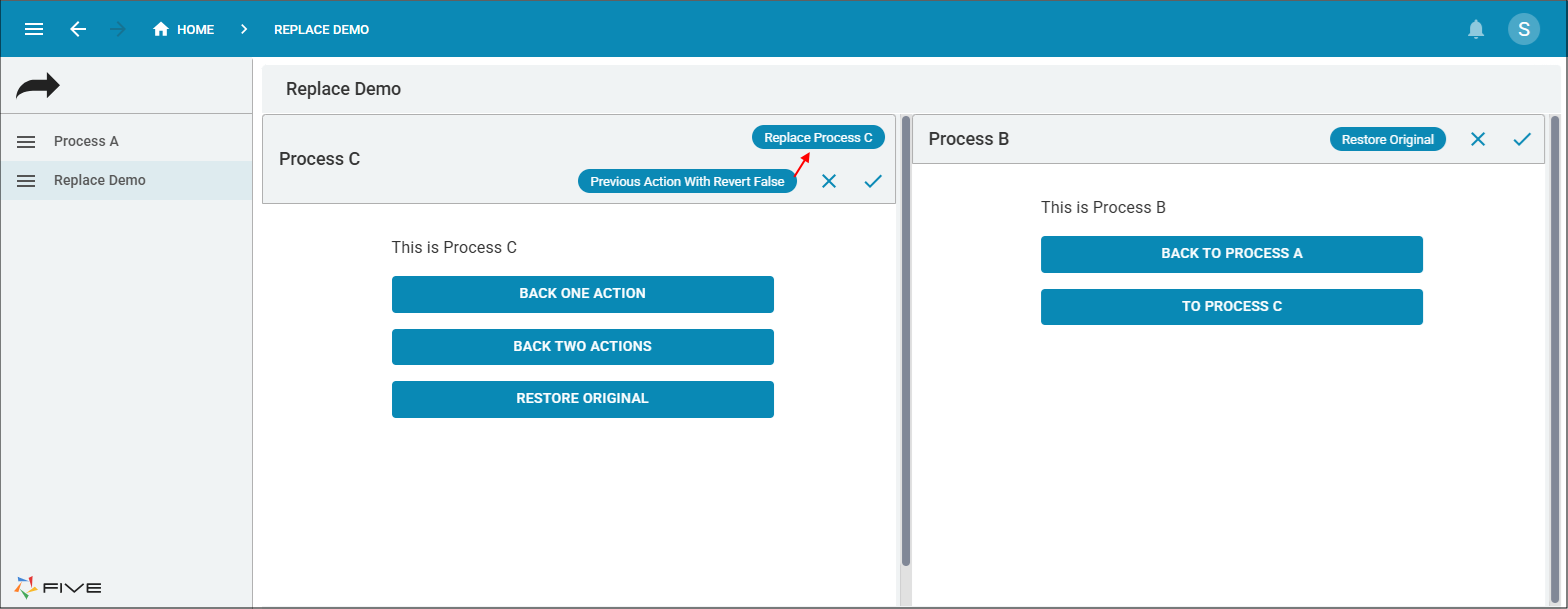 Replace Process C button